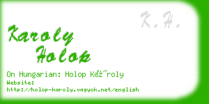 karoly holop business card